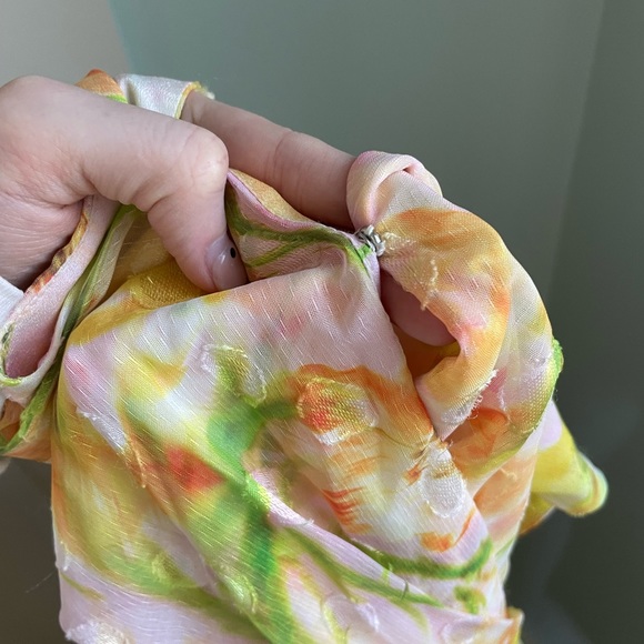 NWOT Marchesa Silky Printed Ruffle Mini Dress - Picture 7 of 14